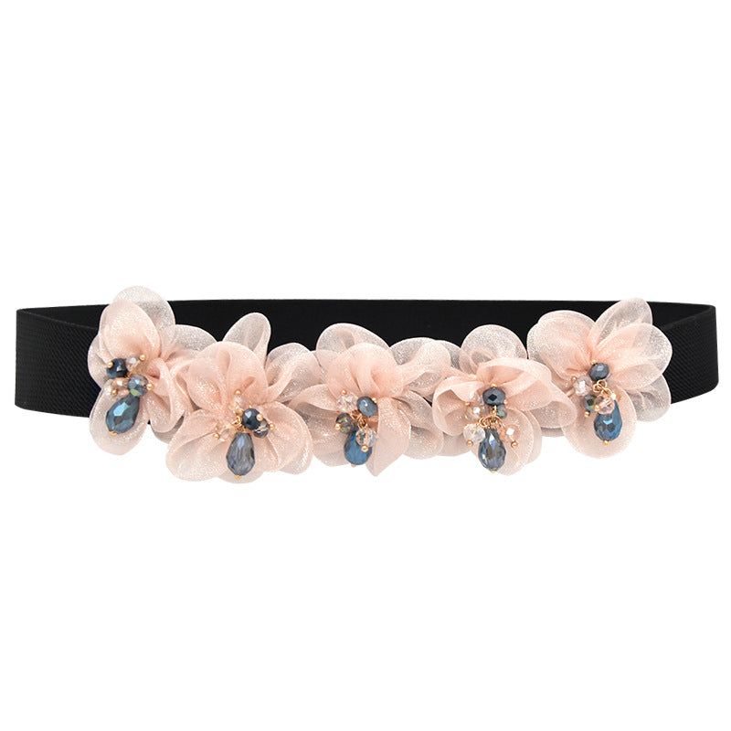 Stylish sparkling rhinestone elastic belt