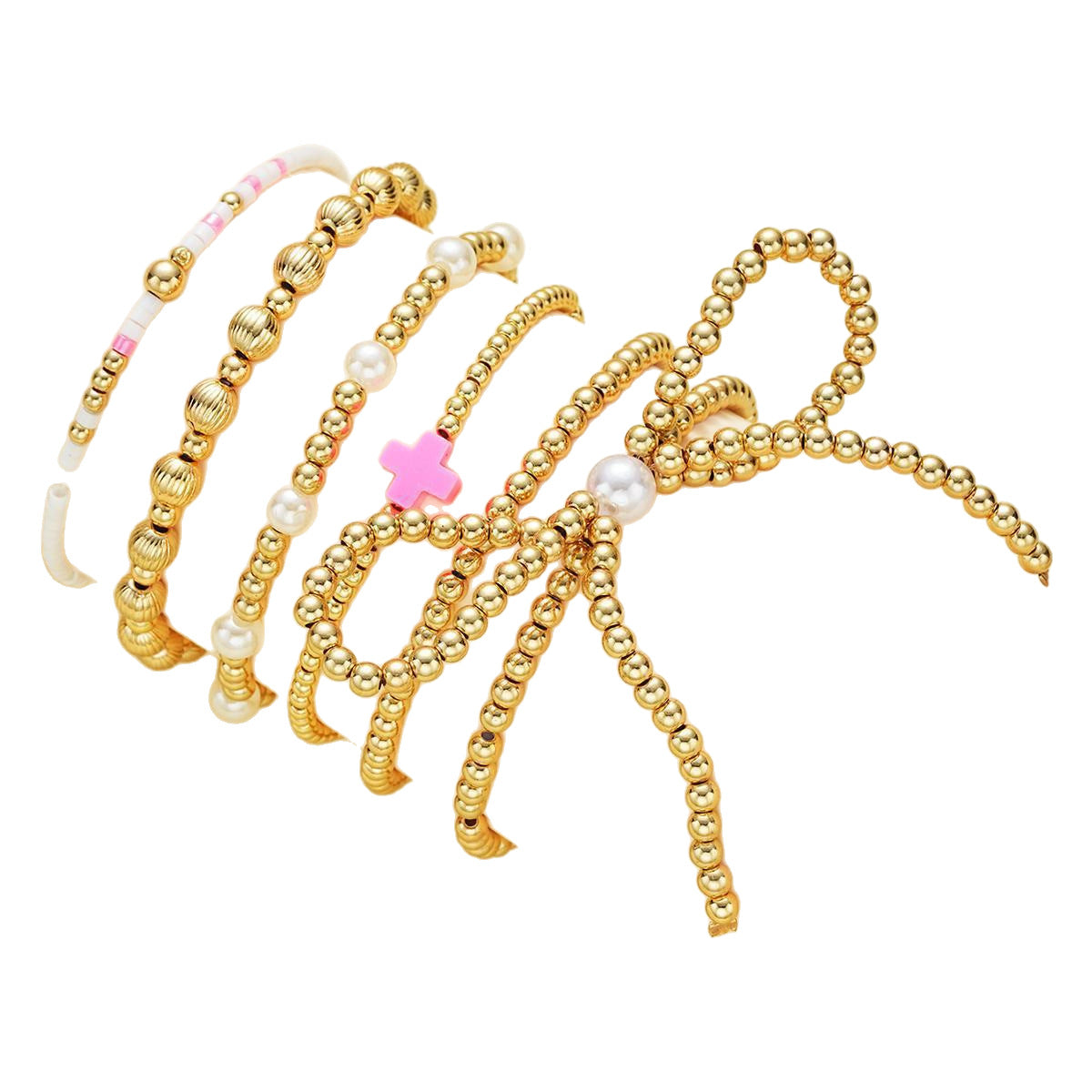 Beaded Cross Bracelet Set