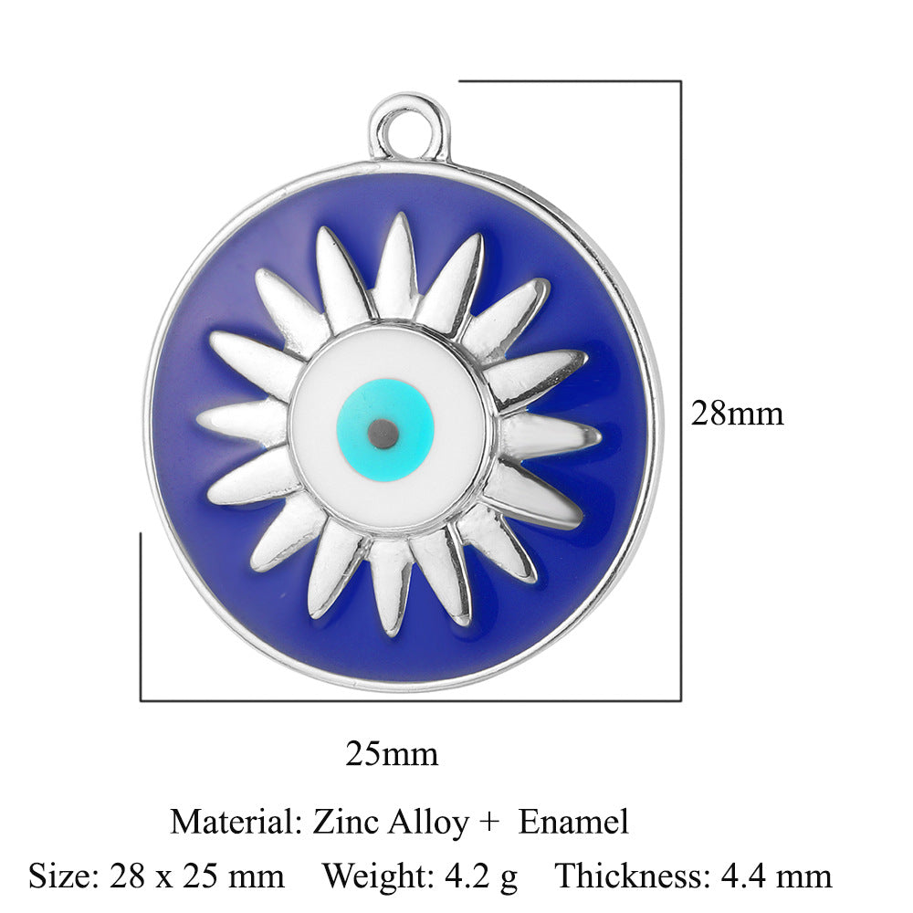 5 piezas/paquete, colgante de aleación con forma de cruz de ojo. 