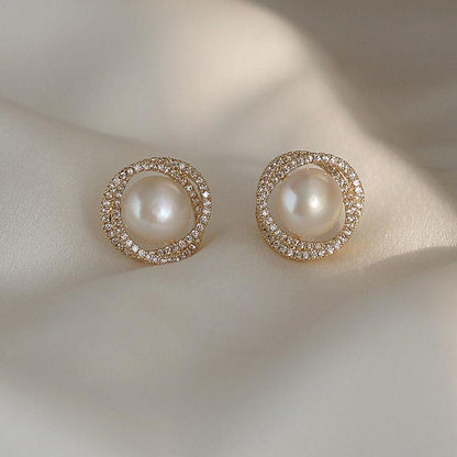 Earrings Vintage Pearl Stud Earrings