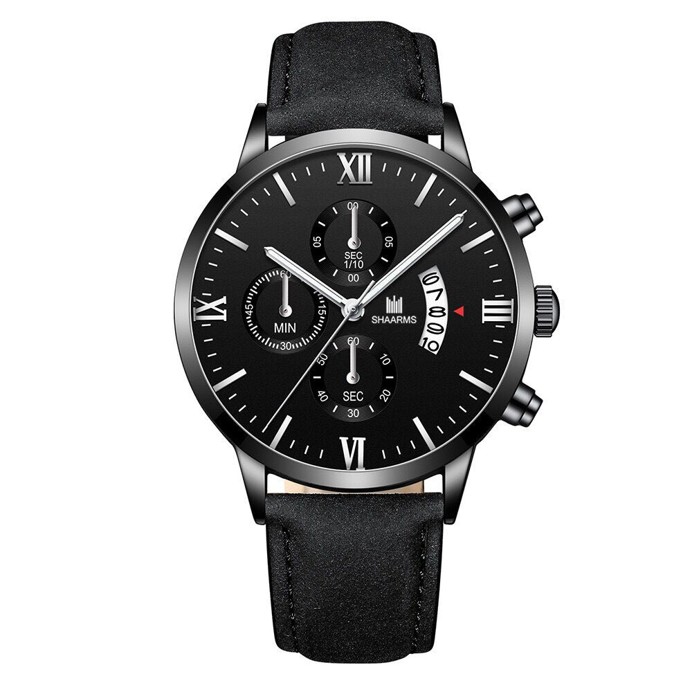 False three-eye calendar watch quartz watch