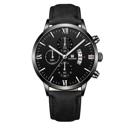 False three-eye calendar watch quartz watch