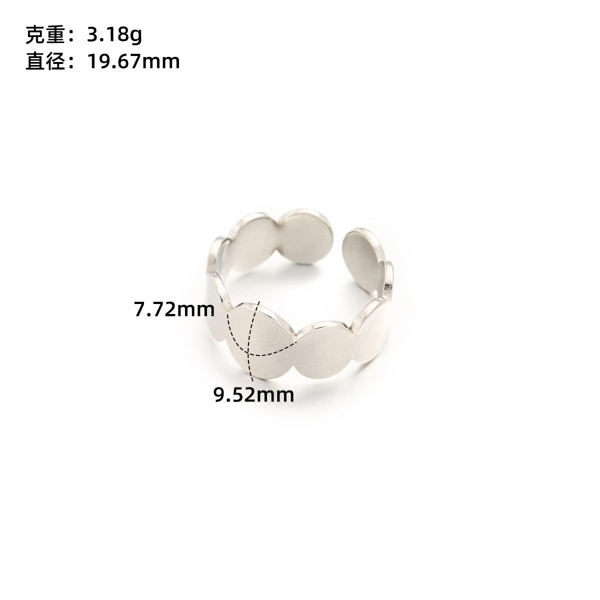 Stainless steel love open ring