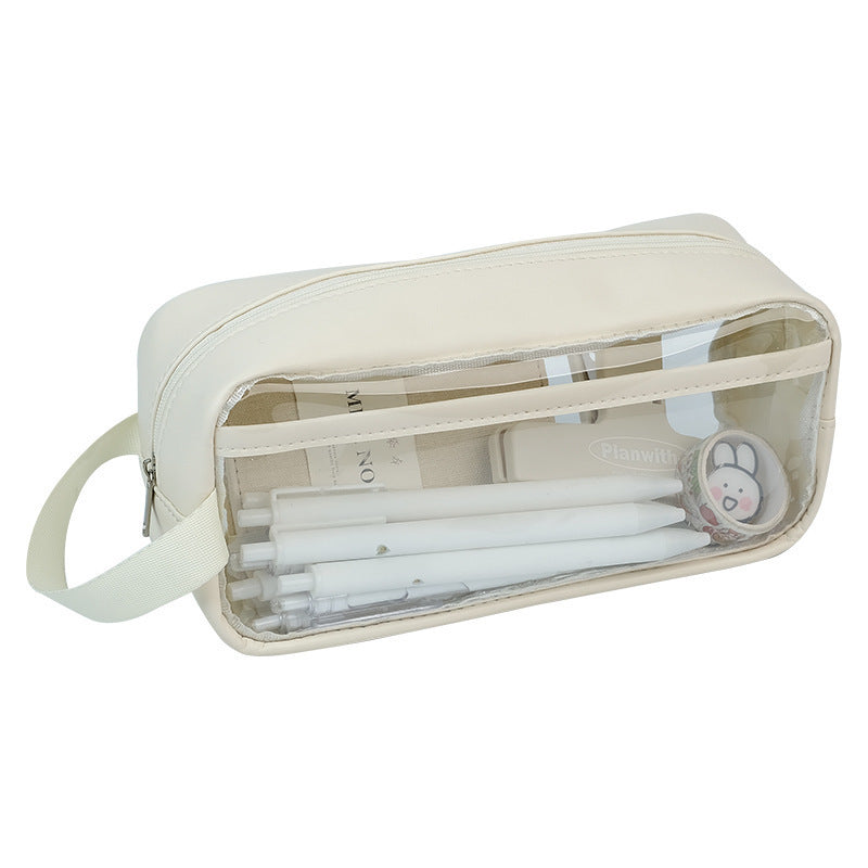 Estuche transparente de gran capacidad, minimalista 