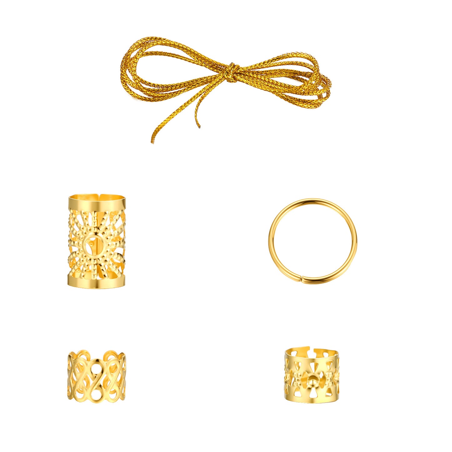 43Pcs DIY Dreadlock Hair Extension Rings