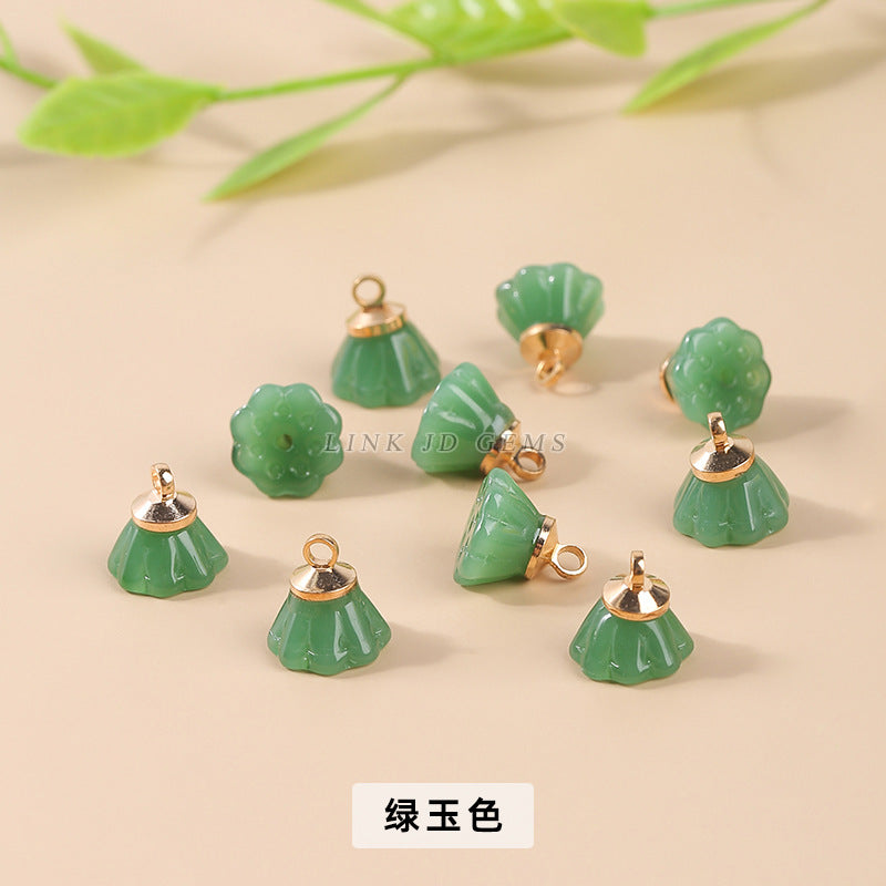 10Mm transparent glazed lotus pod pendant