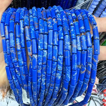 4*13MM natural stone crystal cylindrical spacer beads