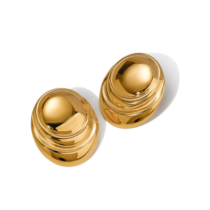 Oval Concave Earrings