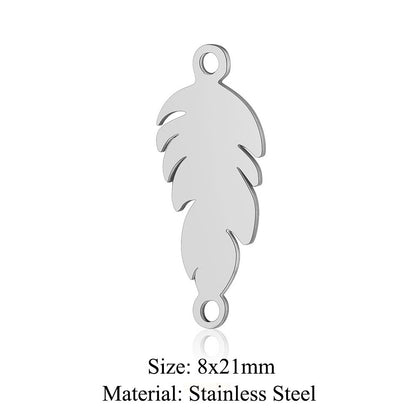 5 pcs/bag Feather wings Titanium steel pendant