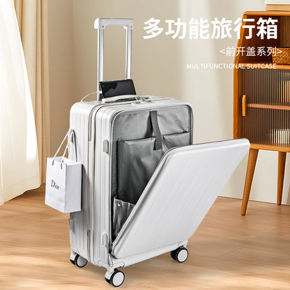 Front opening multifunctional suitcase