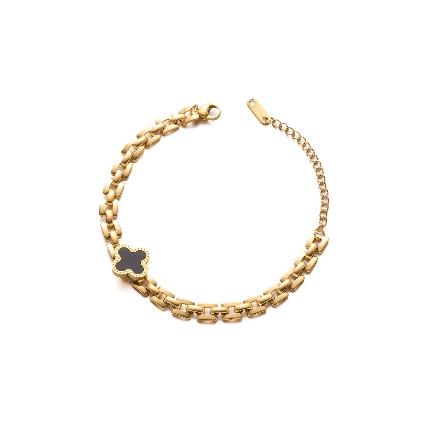 Stainless Steel Four-Leaf Clover Bracelet