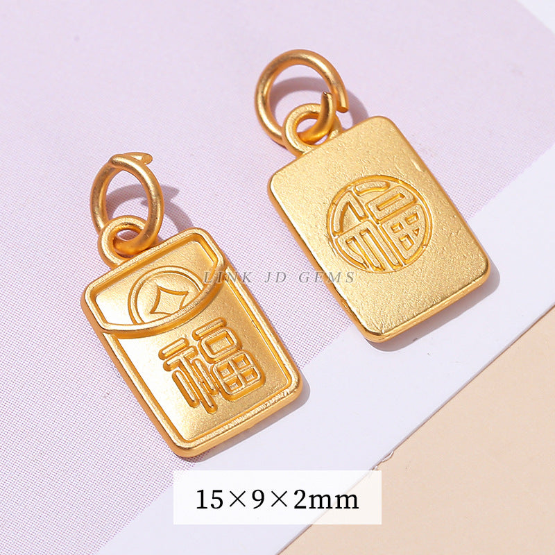 Ancient gold bell lotus abacus pendant