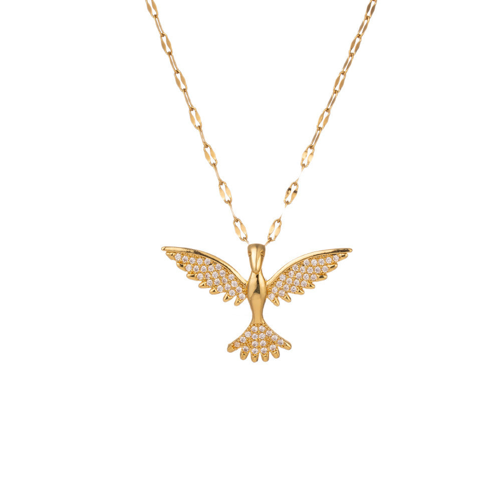 Women's Eagle Wing Gold-Plated Titanium Steel Collarbone Necklace
