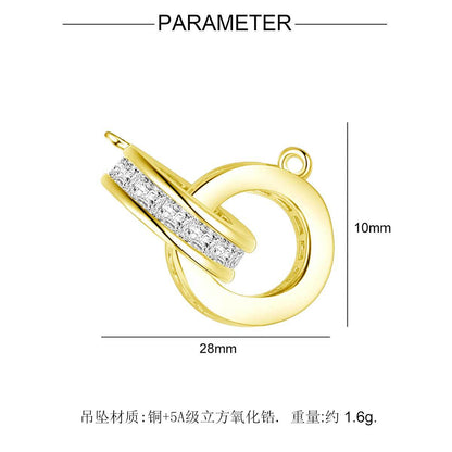 Colgante de collar entrelazado con espigas de trigo 