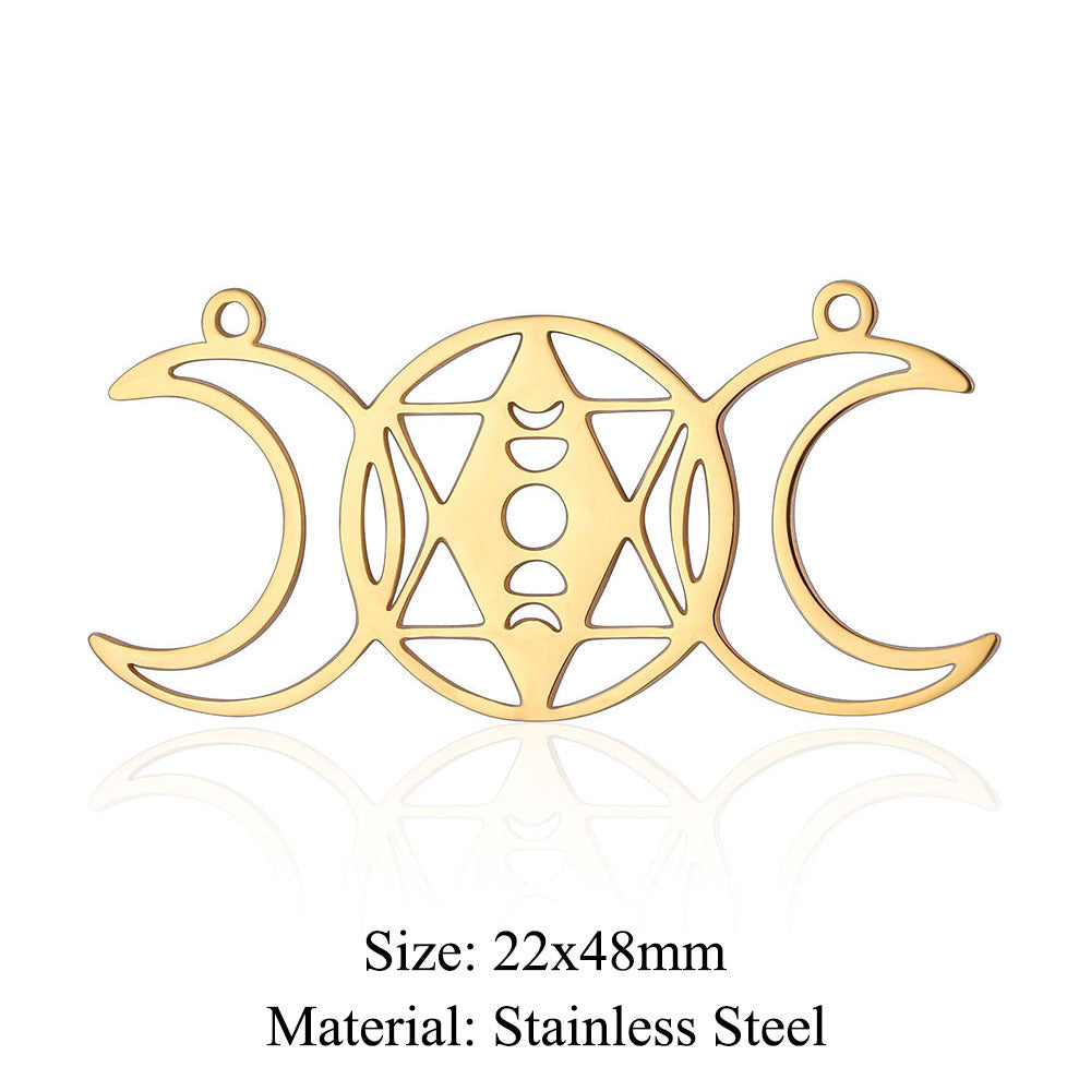 5 pcs/pack geometric shaped cosmic water drop titanium steel pendant