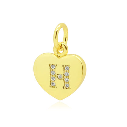 5 pcs/pack of 26 English letter copper micro-inlaid pendants