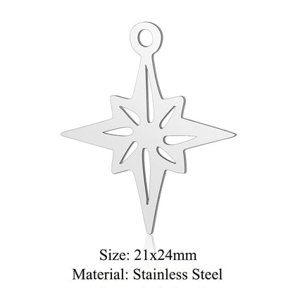 Colgante de acero de titanio con hexagrama y pentagrama, paquete de 5 unidades 