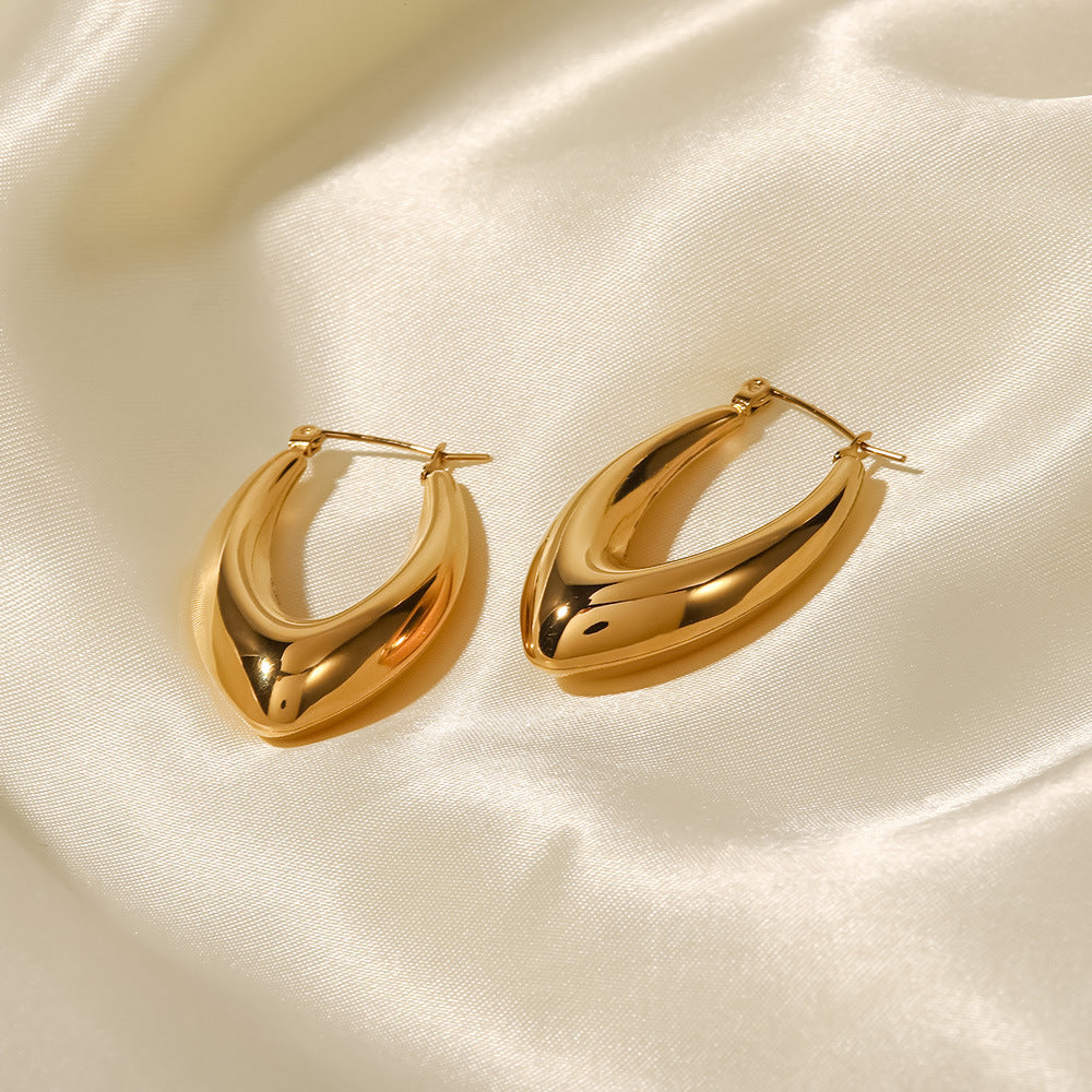 French Polished Hollow Earrings