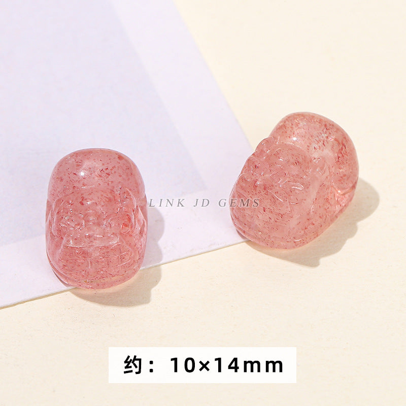 Gray Moonlight Pixiu Red Strawberry Crystal Pendant