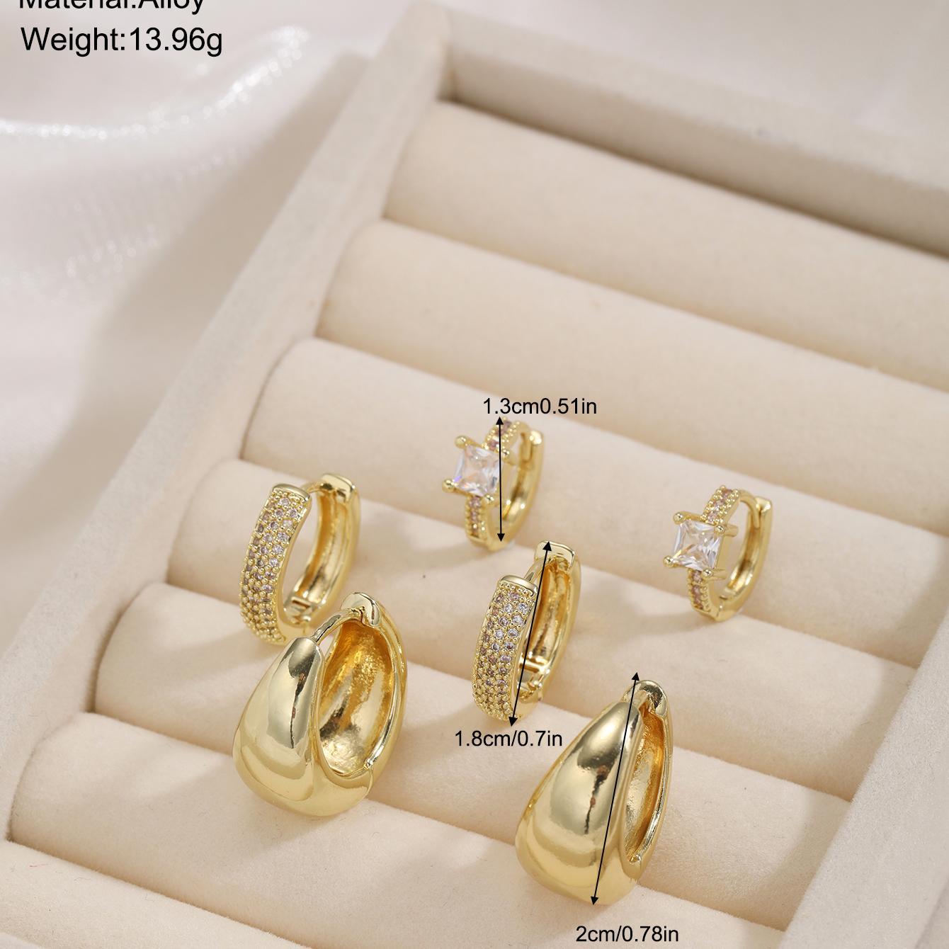 Zirconia Twist Hoop Earring Set (3pc)