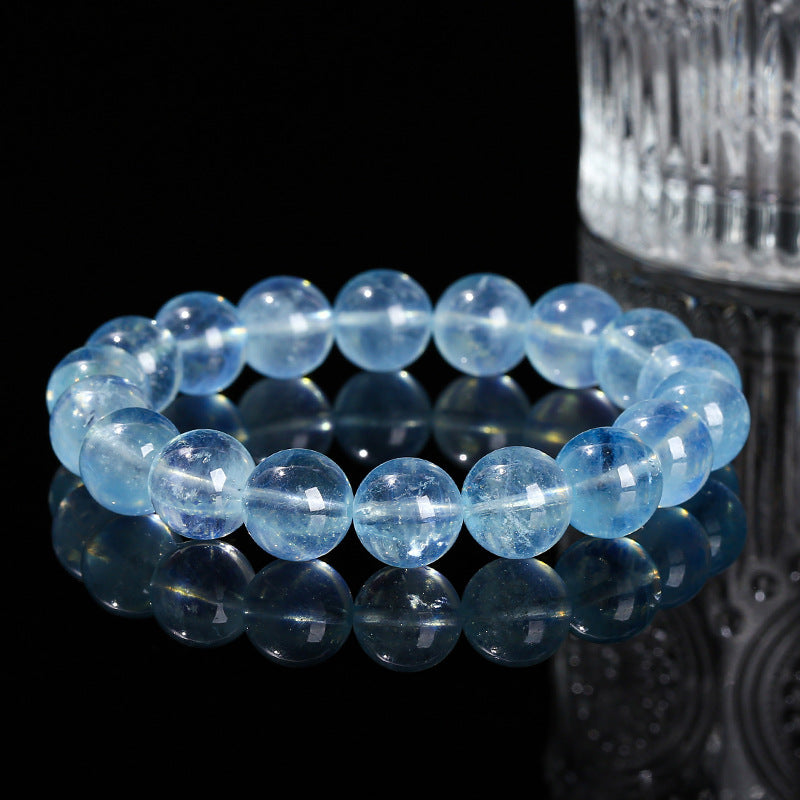 7A Natural Ice Transparent Aquamarine Bracelet
