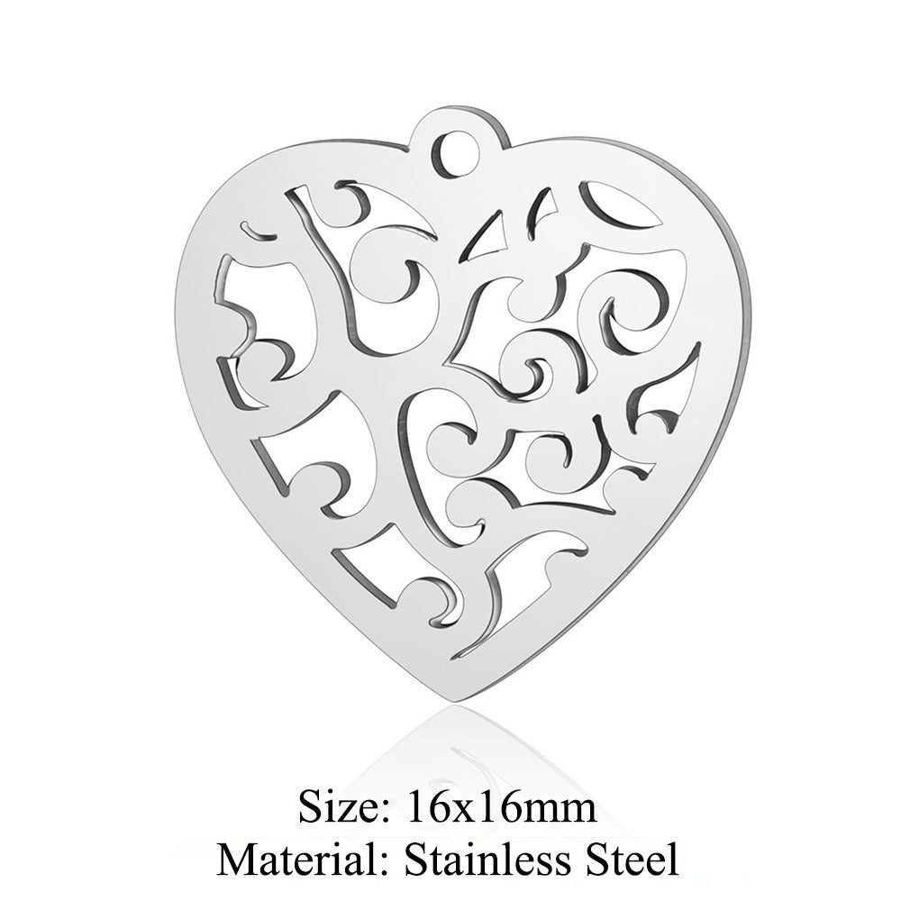 5 pcs/bag peach heart love titanium steel pendant accessories