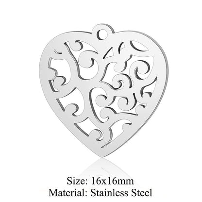 5 pcs/bag peach heart love titanium steel pendant accessories