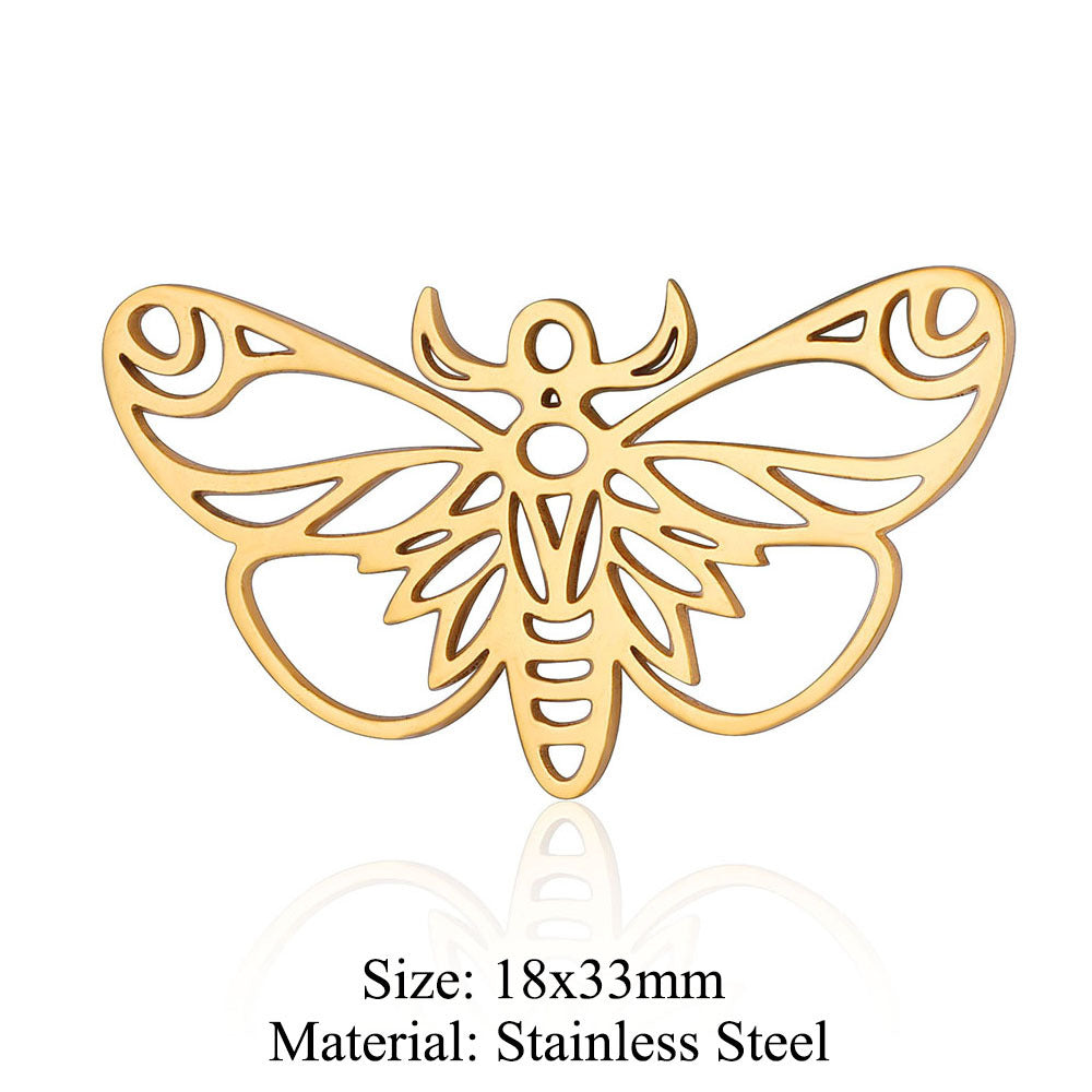5 pcs/bag wings butterfly titanium steel pendant moth DIY