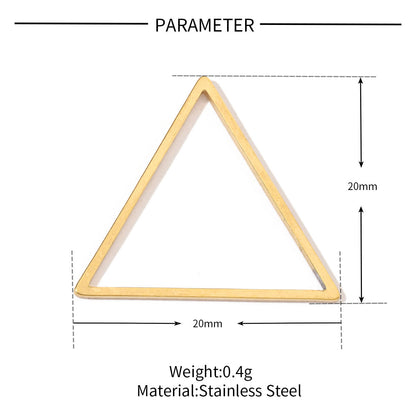 20 pcs/pack Geometric triangular round titanium steel pendant