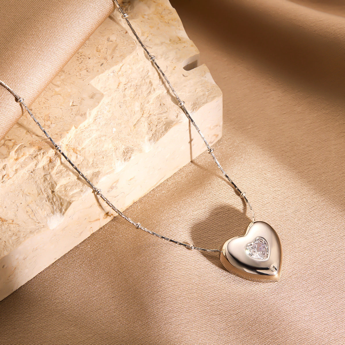 Love-Shaped Titanium Steel Clavicle Necklace