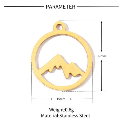 20 pcs/bag Flower Mountain Crown Titanium Steel Pendant