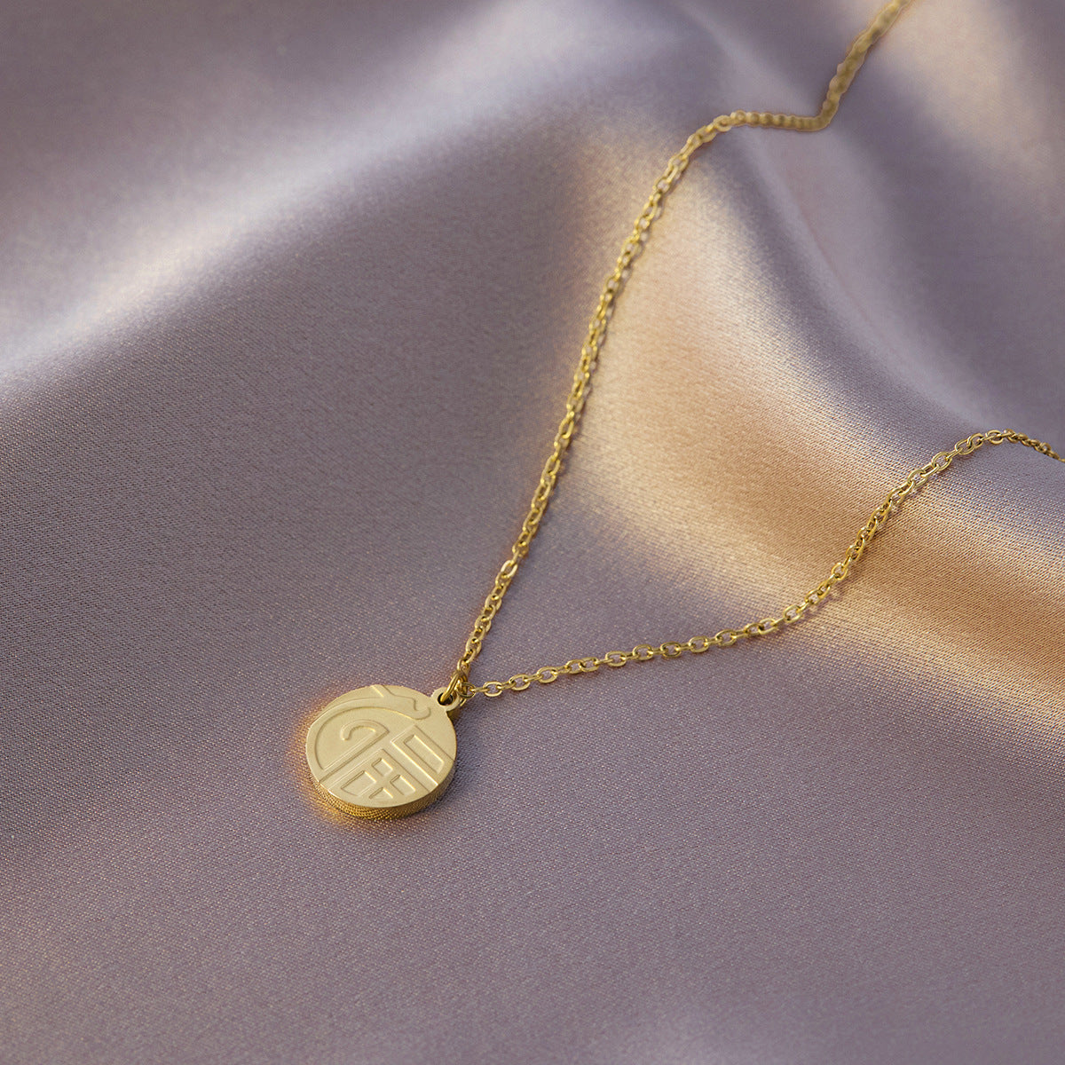 Small red heart titanium steel necklace female ins wind