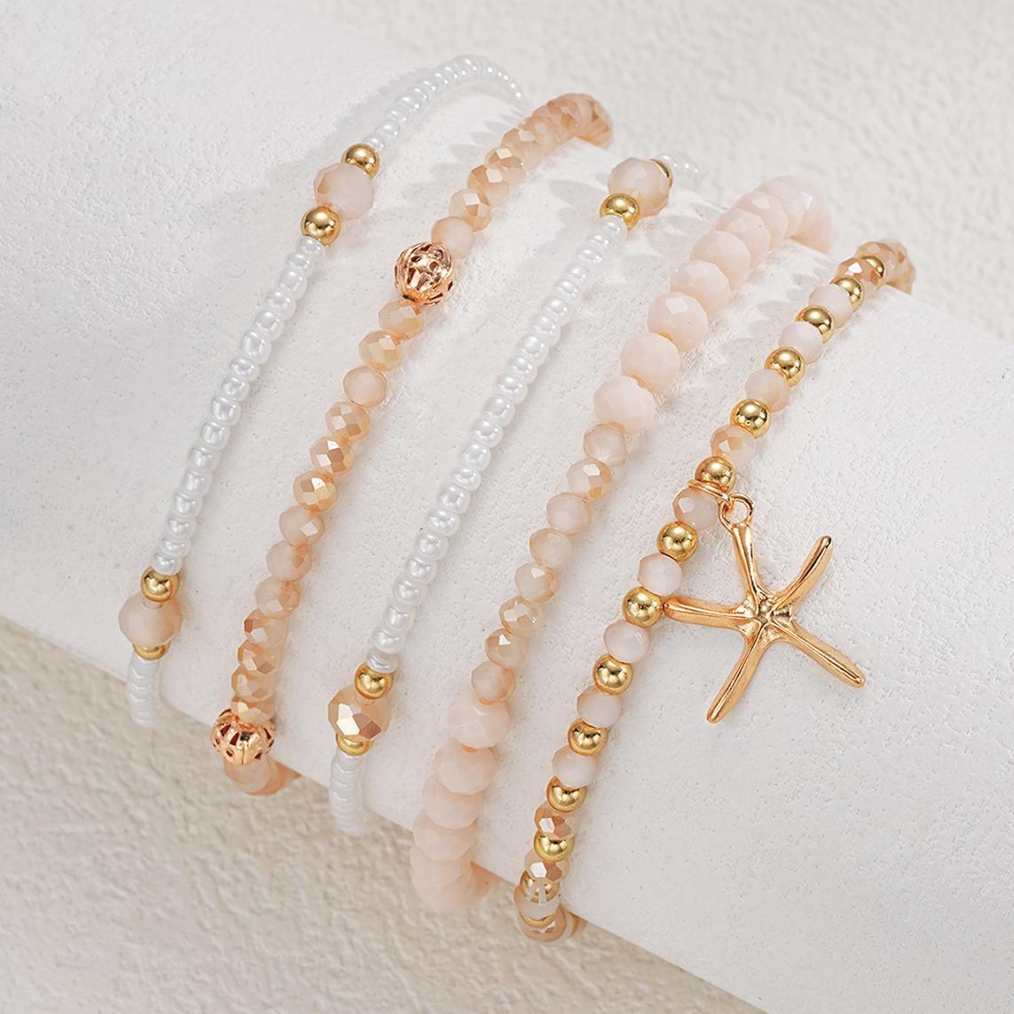 Starfish pendant rice beads five-piece set