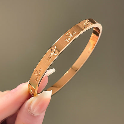 Four-leaf clover gypsy titanium steel bracelet