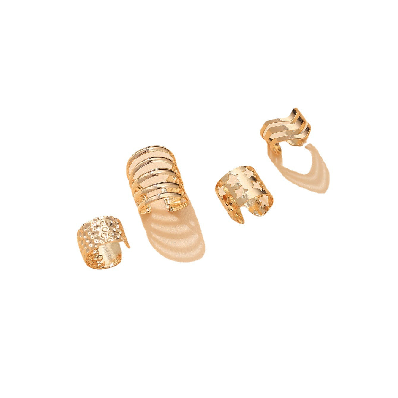 Gold Star & C-Shaped Ear Clips Set