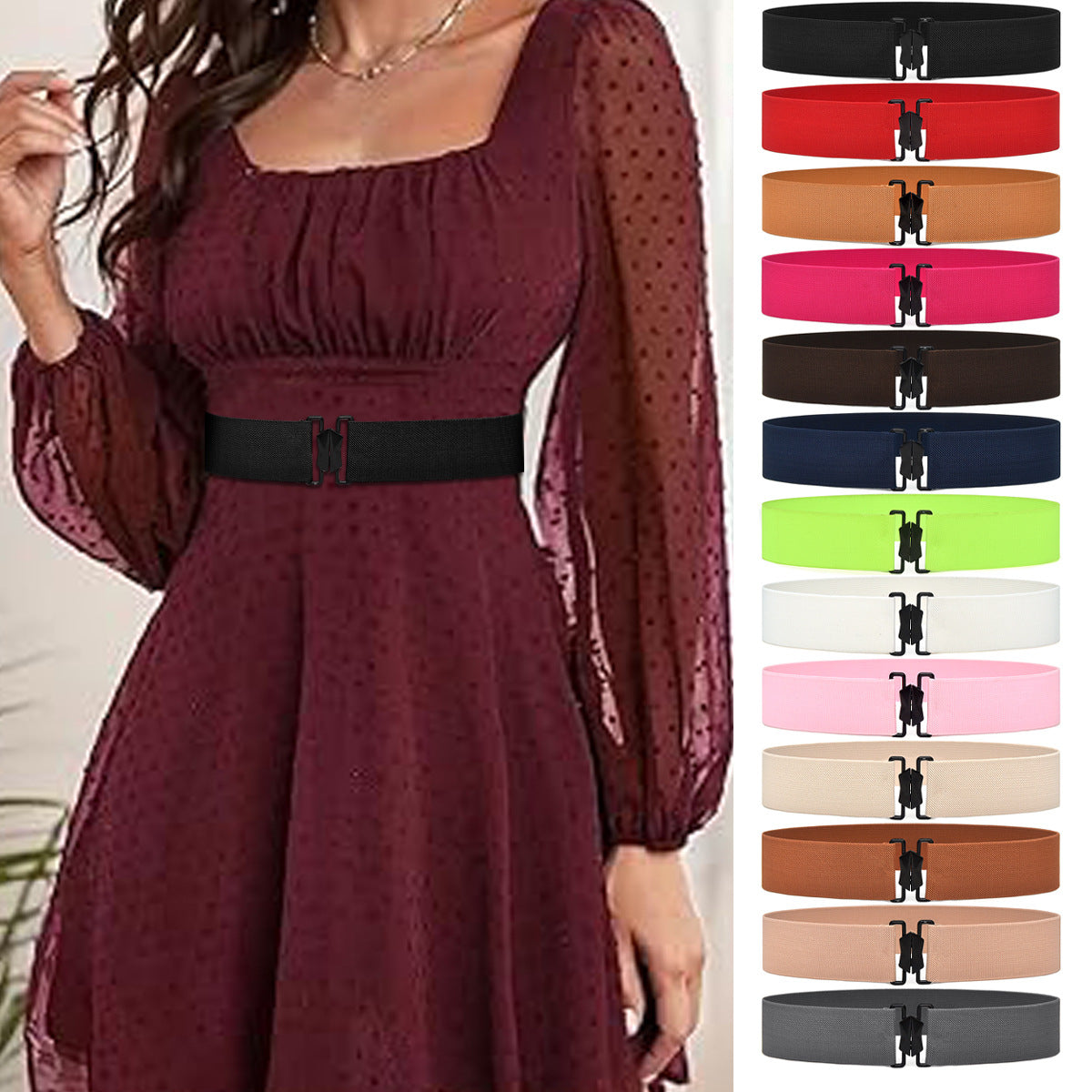 Elastic wide belt 5CM women