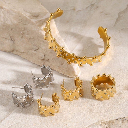 Bracelet Ring with Rhinestones