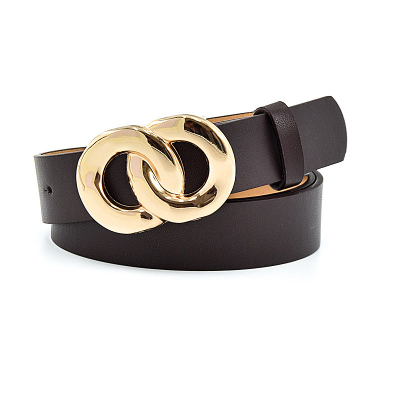 Button Belt Women's Jeans Versatile