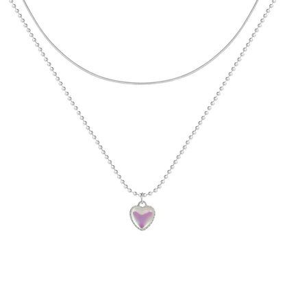 Heart Shaped Stacked Love Moonstone Necklace