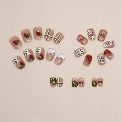 Graffiti Floral Colorful Fake Nails