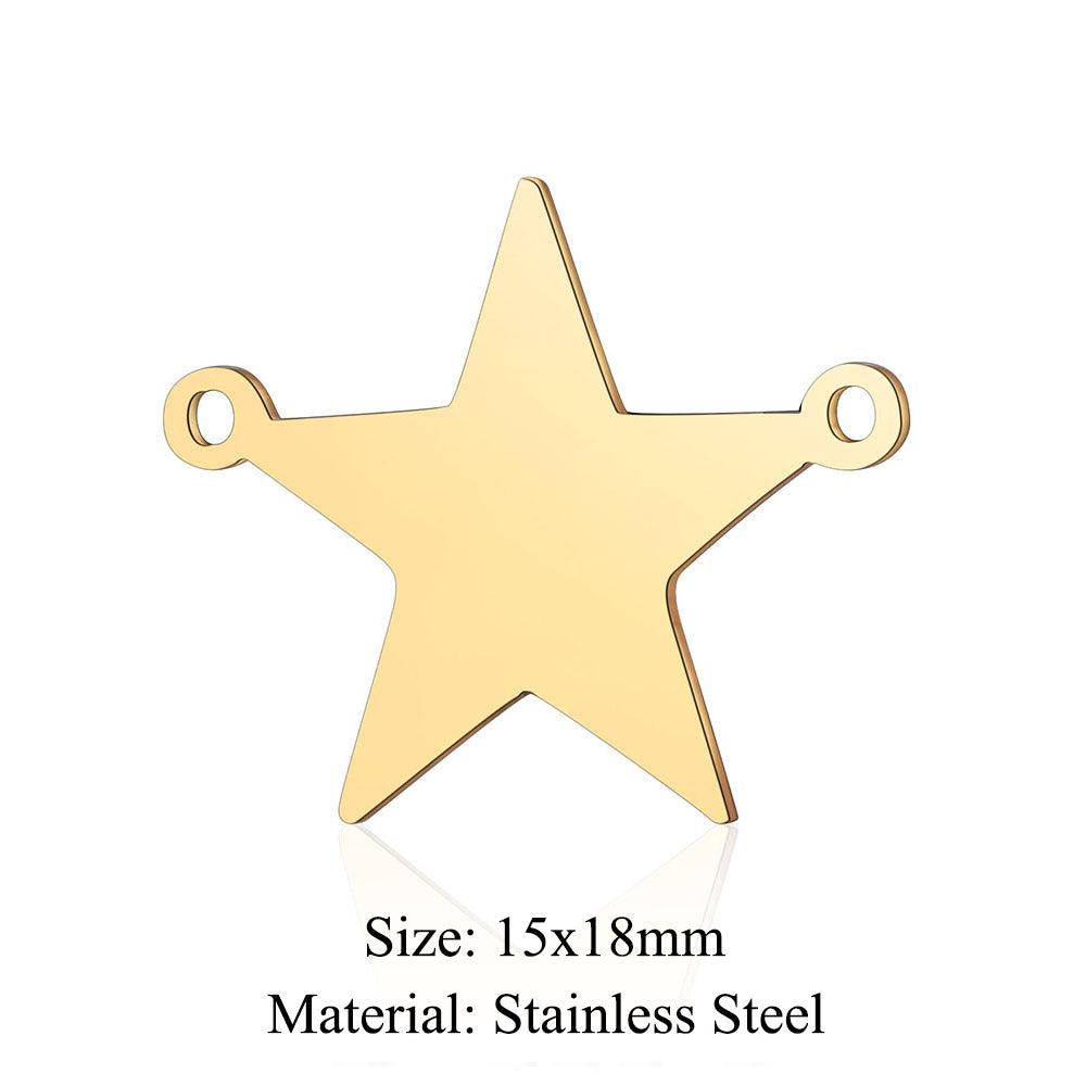 Colgante de acero de titanio con hexagrama y pentagrama, paquete de 5 unidades 