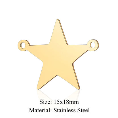 Colgante de acero de titanio con hexagrama y pentagrama, paquete de 5 unidades 