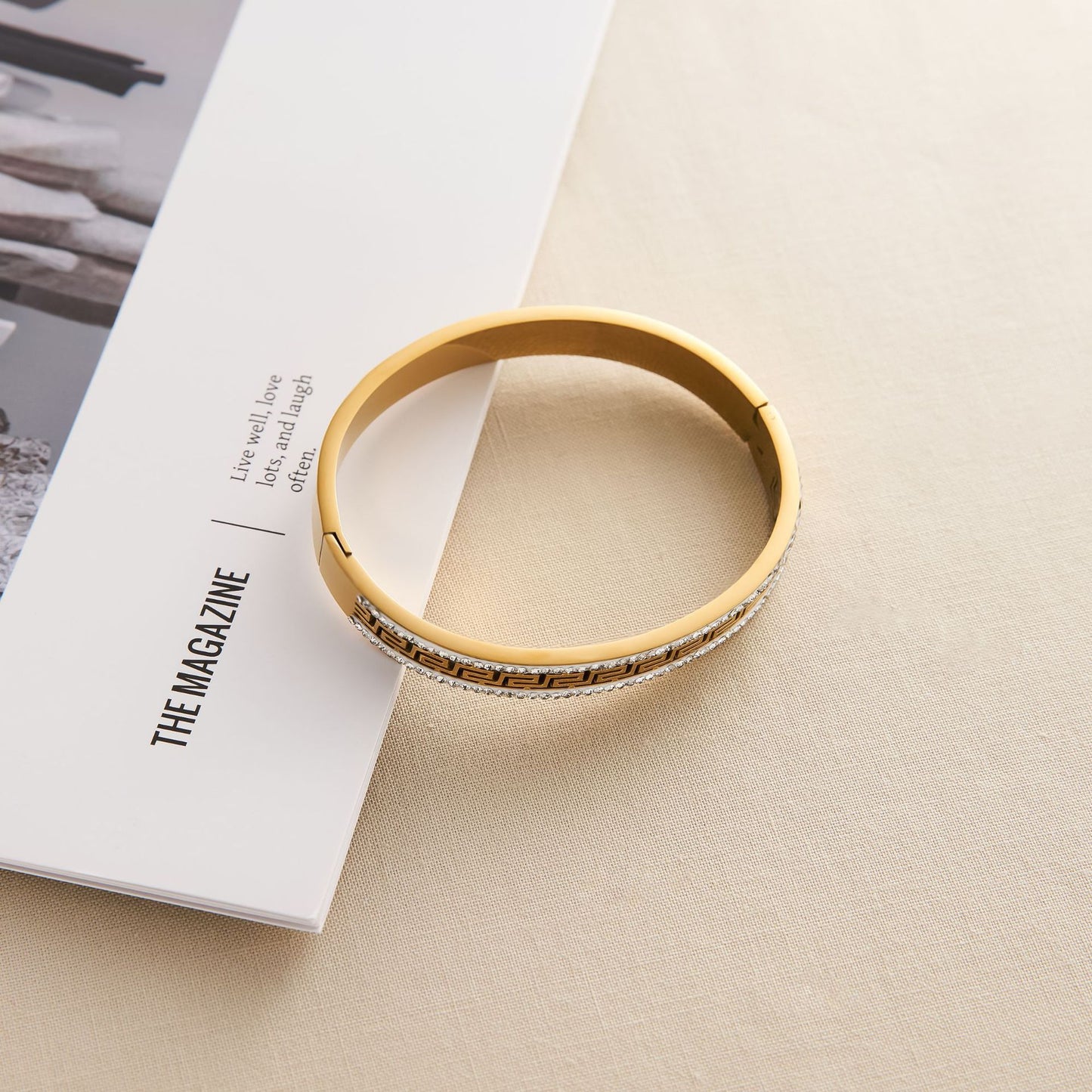 18K Gold Great Wall Pattern Bracelet