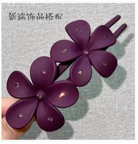 Frosted Rhinestone Flower Hairpin Female