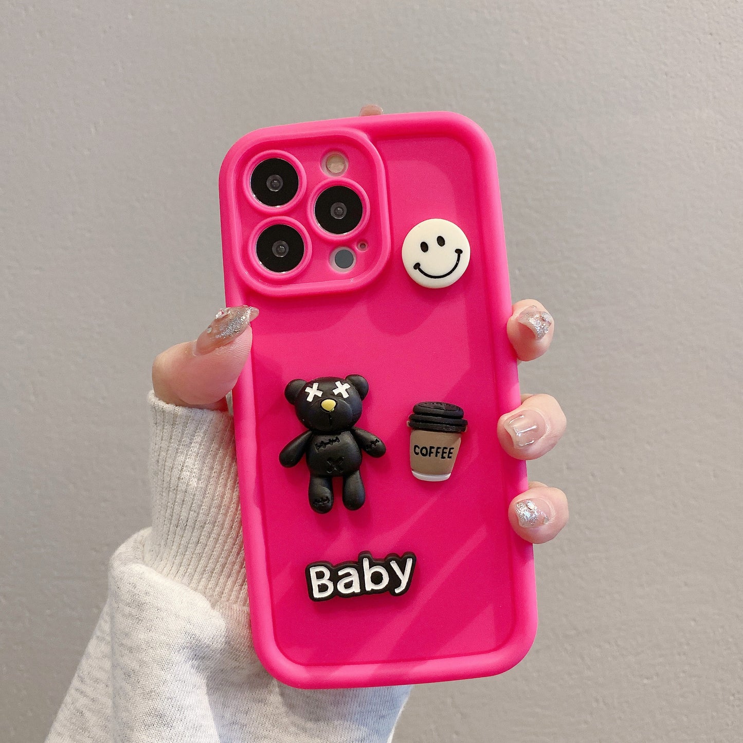 Apple 15 Pro High Bamboo 3D Smile Bear iPhone 12/11/XR Full Cover