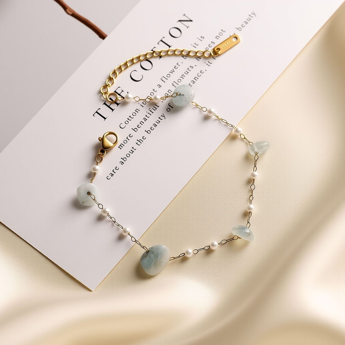 Natural Stone Geometric Necklace & Bracelet Set