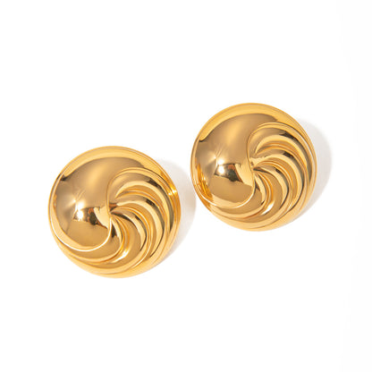 Round Convex Thread Earrings