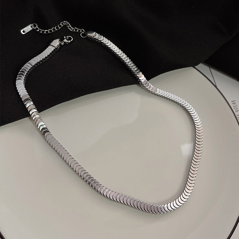 Titanium steel fish scale necklace