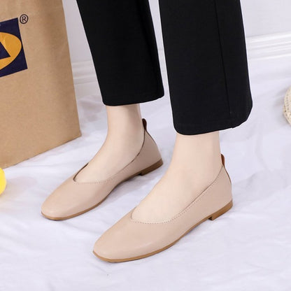 Casual square head shallow mouth flat shoes wholesale