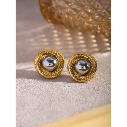 Textured Circle Earrings